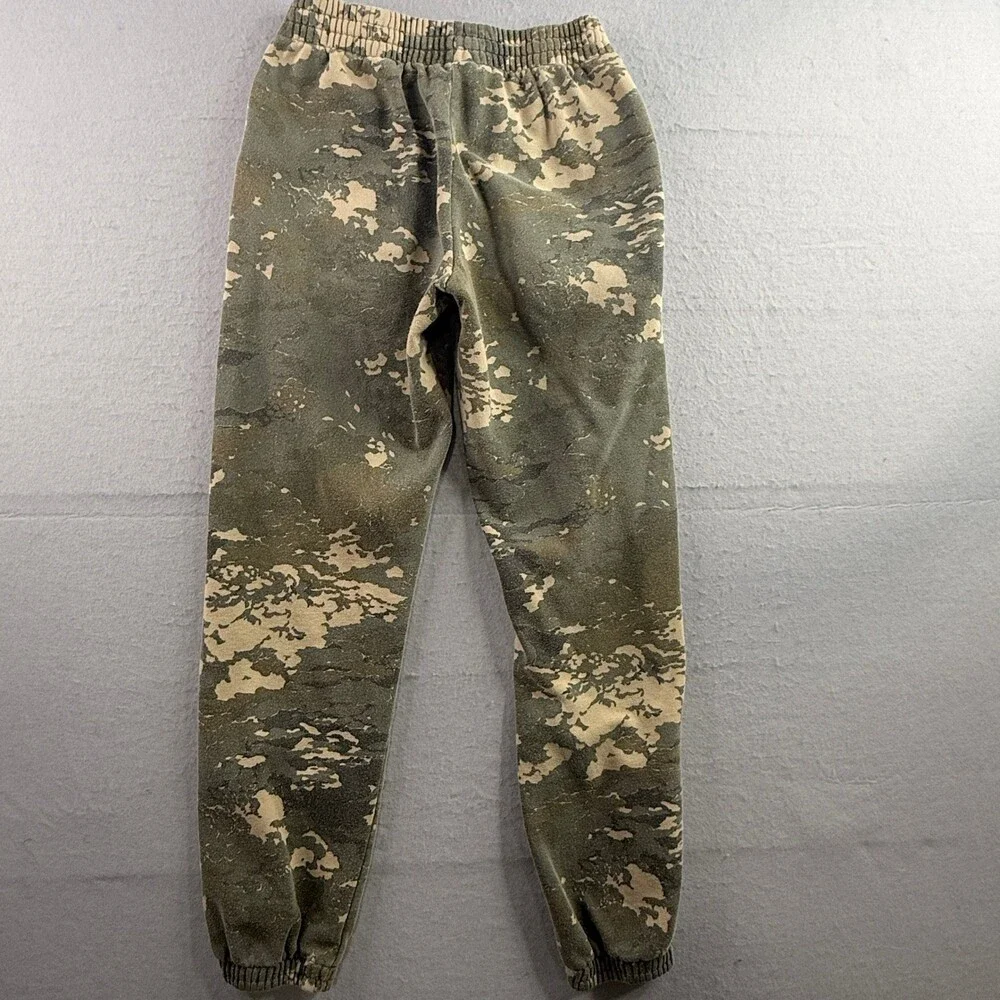 The North Face Mens Small Camo Fleece Joggers Green Camouflage Sweatpants